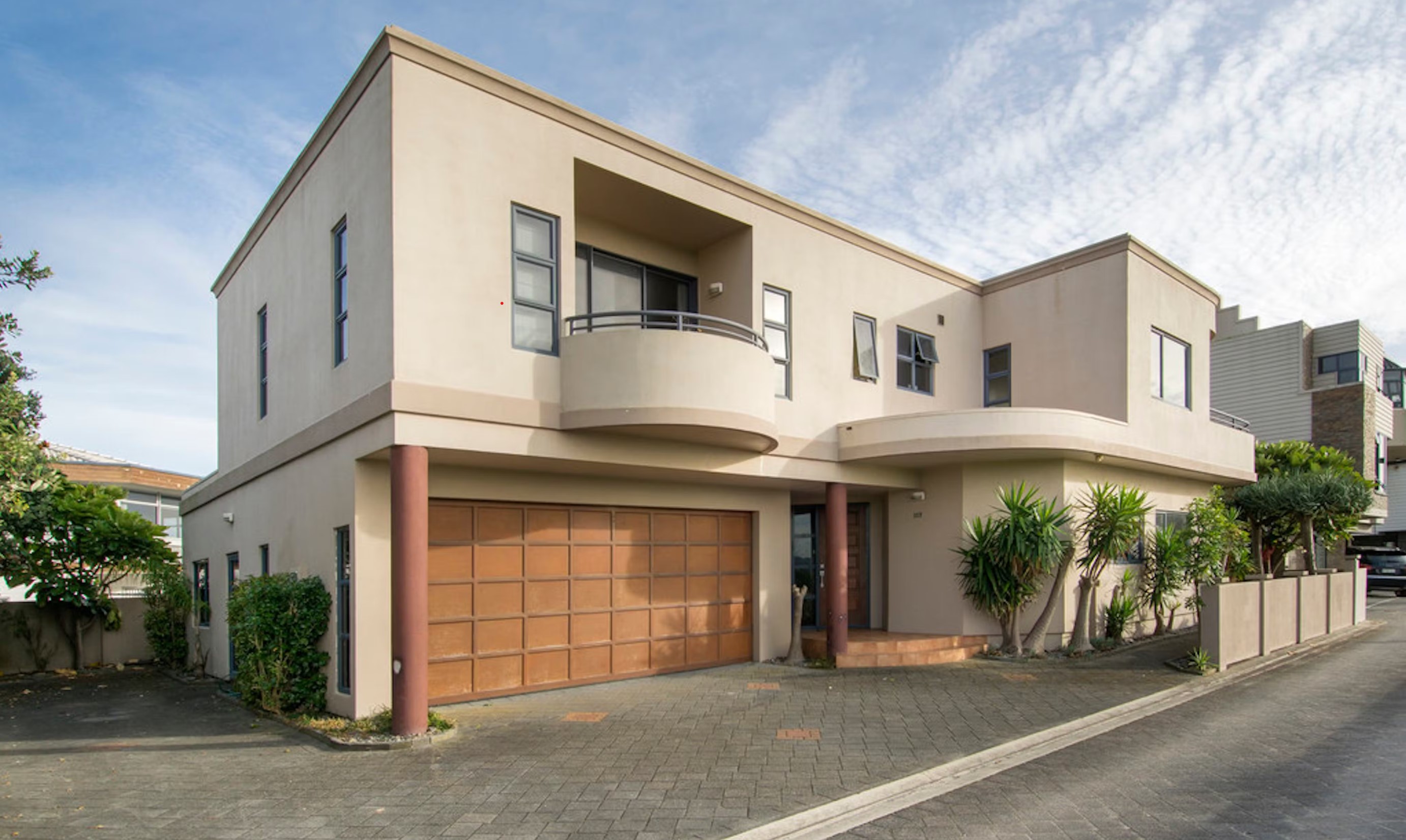 Beachfront building before its transformation